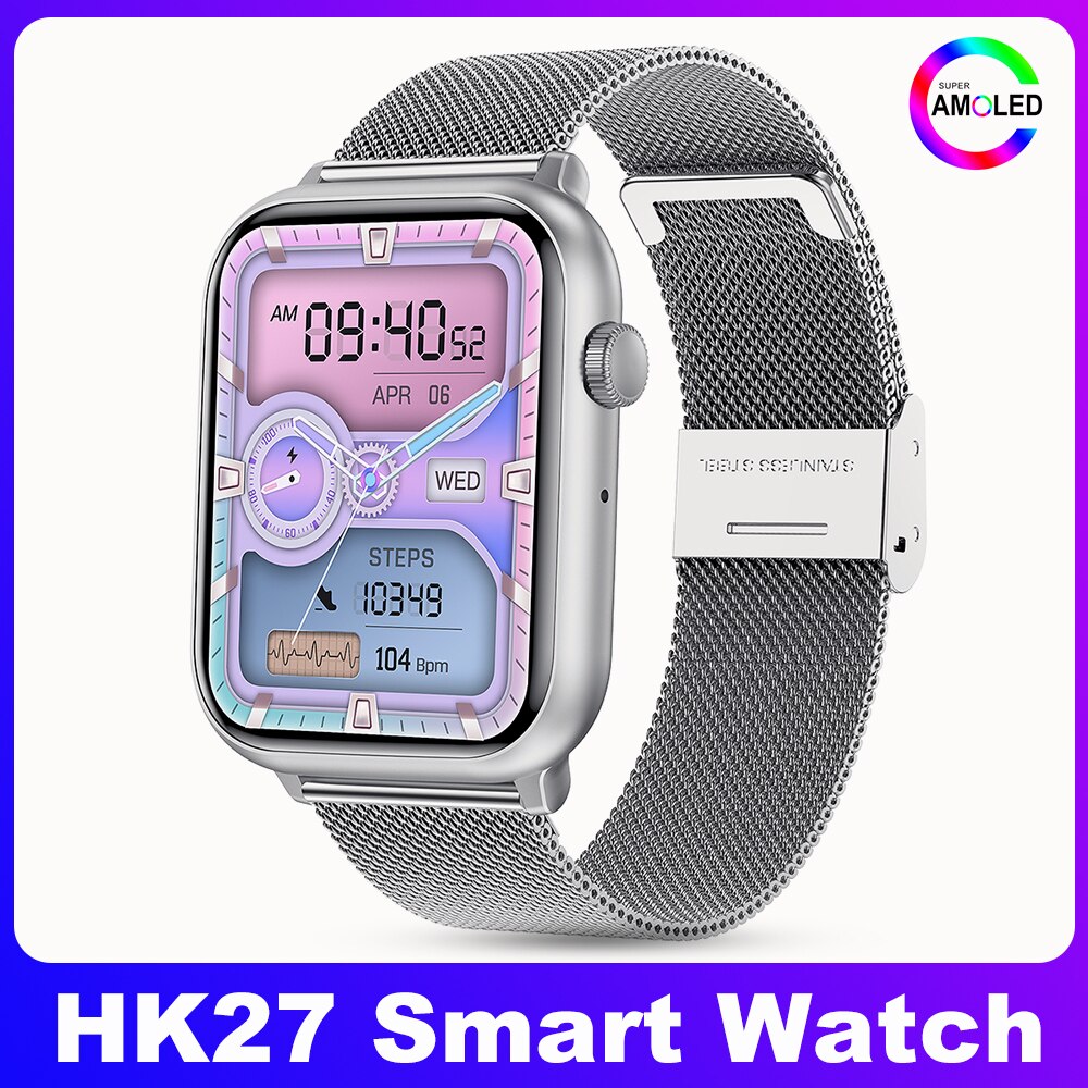 HK27 Ʈ ġ  1.78 ġ AMOLED ũ  ڵ ͸ IP68   ȭ ƮϽ ƮĿ Smartwatch